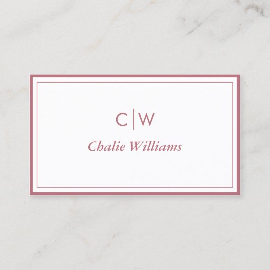 Minimalistisch Roos goud, 2 randen Visitekaartje (Voorkant)