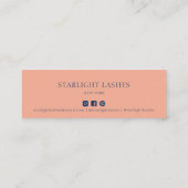 Minimalistisch Roos Goud Blauw Contact met ons Inv Mini Visitekaartje (Achterkant)