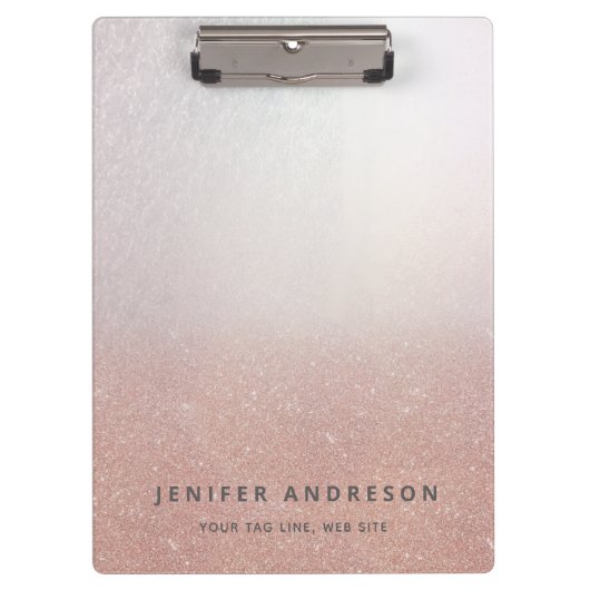 minimalistisch roos goud glitter ombre eenvoudig z klembord (Voorkant)