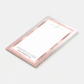 Minimalistisch roos Goud Glitter Ombre Monogram Po Post-it® Notes (Schuin)