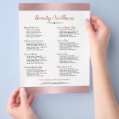 Minimalistisch Roos-gouden achtergrond Flyer (Hand)