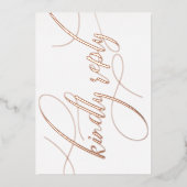  Minimalistisch Roos Gouden Bruiloft QR Code RSVP Folie Feestdagenkaart (Voorkant)