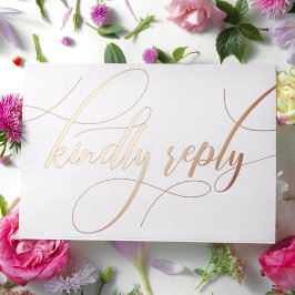  Minimalistisch Roos Gouden Bruiloft QR Code RSVP Folie Feestdagenkaart