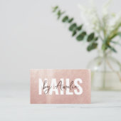 Minimalistisch Roos Gouden Glitter Nail Artist Sal Visitekaartje (Staand voorkant)