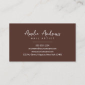 Minimalistisch Roos Gouden Glitter Nail Artist Sal Visitekaartje (Achterkant)