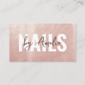 Minimalistisch Roos Gouden Glitter Nail Artist Sal Visitekaartje (Voorkant)