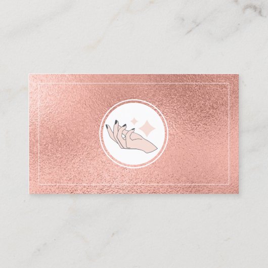 Minimalistisch Roos Gouden Spijker Technicus Manic Visitekaartje (Achterkant)