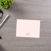 Minimalistisch roos goudmonogram zwart post-it® notes