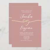 Minimalistisch Roos kalligrafie bruiloft Kaart (Voorkant / Achterkant)