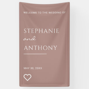 Minimalistisch Roos met hete moderne bruiloft Spandoek