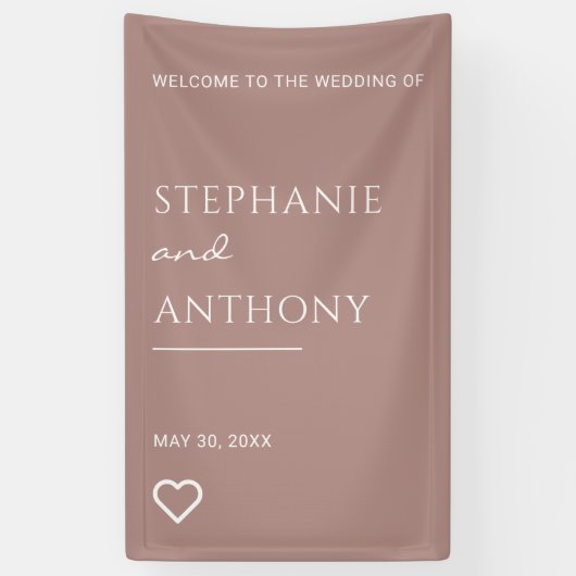 Minimalistisch Roos met hete moderne bruiloft Spandoek (Verticaal)