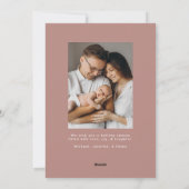 Minimalistisch Roos met Merry Dusty 2-foto Feestdagenkaart (Achterkant)