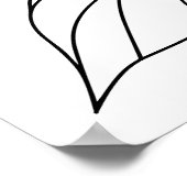 Minimalistisch roos One Line Art tekening in zwart Poster (Hoek)