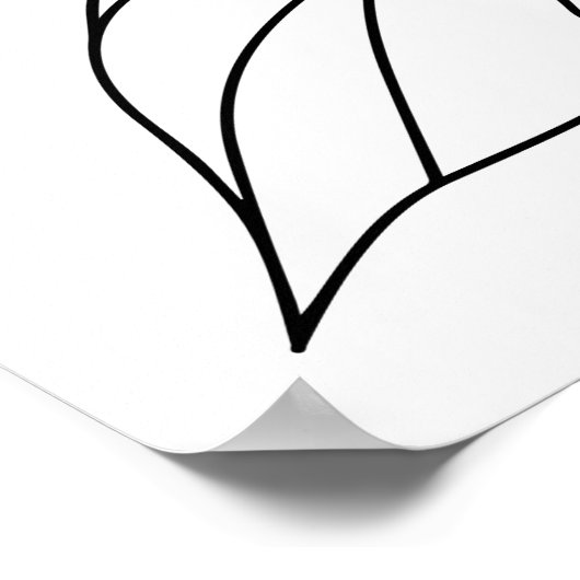 Minimalistisch roos One Line Art tekening in zwart Poster (Hoek)