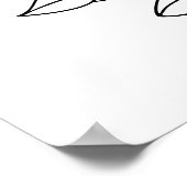 Minimalistisch roos One Line Art tekening in zwart Poster (Hoek)