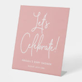 Minimalistisch Roos roze welkomstblad Poste Reclamebord Met Voetstuk (Voorkant)