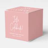 Minimalistisch Roos roze welkomstfeest Bedankdoosjes (Voorkant Zijde)