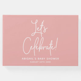 Minimalistisch Roos roze welkomstfeest Gastenboek