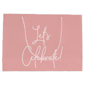 Minimalistisch Roos roze welkomstfeest Groot Cadeauzakje (Achterkant)