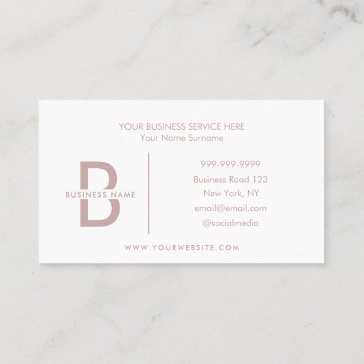 Minimalistisch Roos voor robuust en modern Visitekaartje (Achterkant)