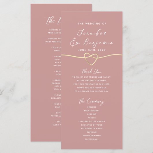 Minimalistisch Roos-weddenschap (Voorkant / Achterkant)