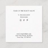 Minimalistisch Roos White Hair Stylist Vierkante Visitekaartje (Achterkant)