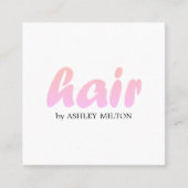 Minimalistisch Roos White Hair Stylist Vierkante Visitekaartje (Voorkant)