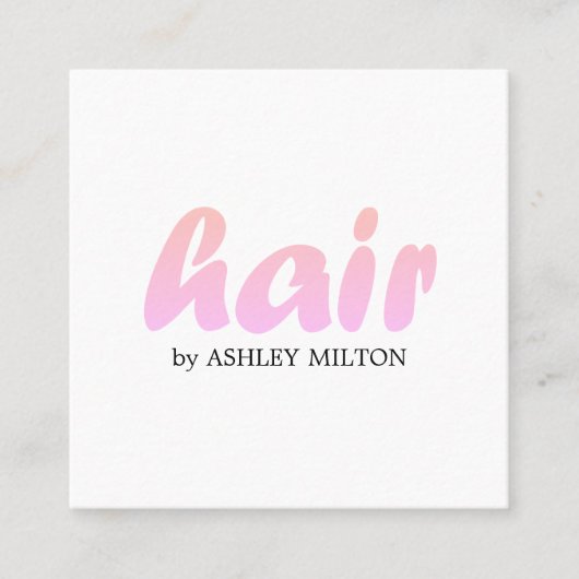 Minimalistisch Roos White Hair Stylist Vierkante Visitekaartje (Voorkant)