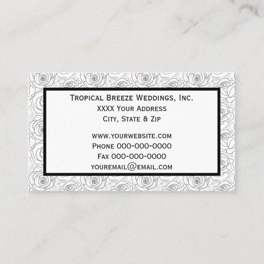 Minimalistisch Roos zwart-wit Visitekaartje (Achterkant)