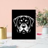 Minimalistisch Rottweiler Face Design – Bold Line Acryl Bord (Huwelijk)