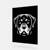 Minimalistisch Rottweiler Face Design – Bold Line Acryl Bord (Hoek)