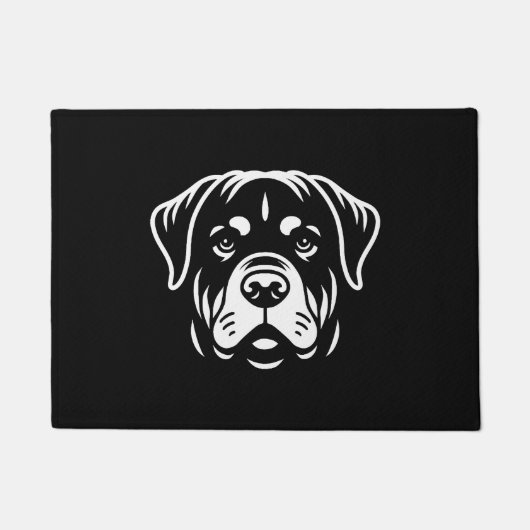 Minimalistisch Rottweiler Face Design – Bold Line Deurmat (Voorkant)