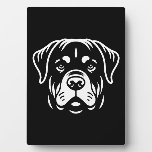 Minimalistisch Rottweiler Face Design – Bold Line Fotoplaat (voorkant)