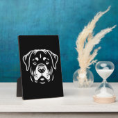 Minimalistisch Rottweiler Face Design – Bold Line Fotoplaat (Zijkant)