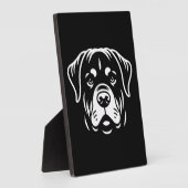 Minimalistisch Rottweiler Face Design – Bold Line Fotoplaat (Zijkant)