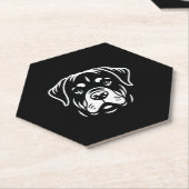 Minimalistisch Rottweiler Face Design – Bold Line Kartonnen Onderzetters (Schuin)