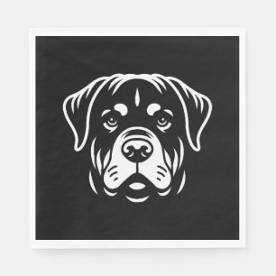 Minimalistisch Rottweiler Face Design – Bold Line Servet