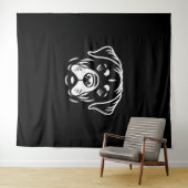 Minimalistisch Rottweiler Face Design – Bold Line  Wandkleed (In Situ (horizontaal))