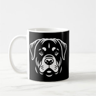 Minimalistisch Rottweiler Gezicht Design � Krachti Koffiemok