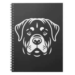 Minimalistisch Rottweiler Gezicht Design � Krachti Notitieboek