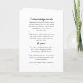 Minimalistisch rouwprogramma Rode Roos 4 pagina's Kaart (Achterkant)