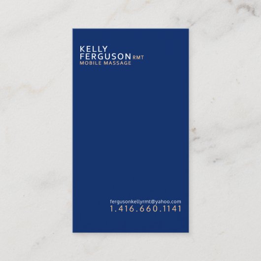 Minimalistisch Royal Blue Peach Visitekaartje (Voorkant)