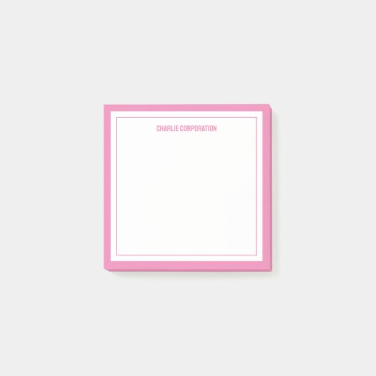 Minimalistisch roze, 2 randen post-it® notes (Voorkant)