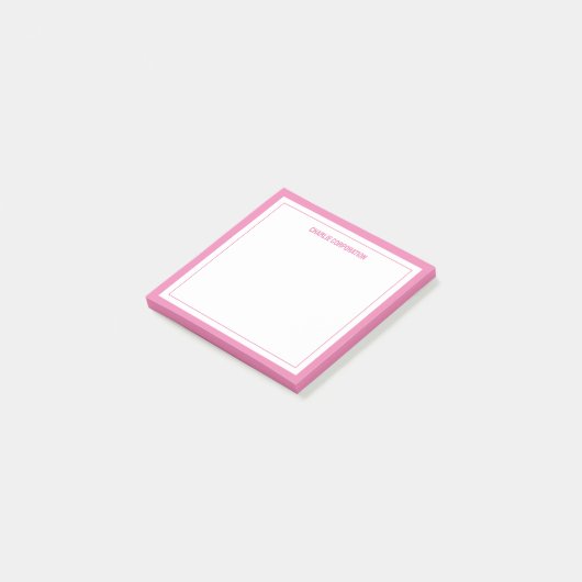 Minimalistisch roze, 2 randen post-it® notes (Schuin)