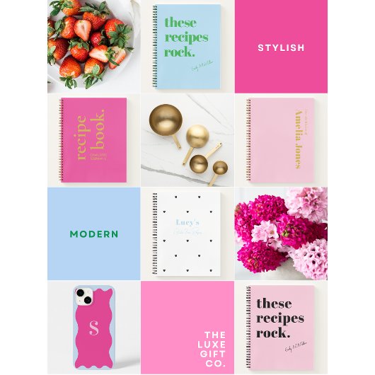 Minimalistisch roze, aangepast recept boek