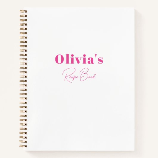 Minimalistisch roze, aangepast recept boek (Voorkant)