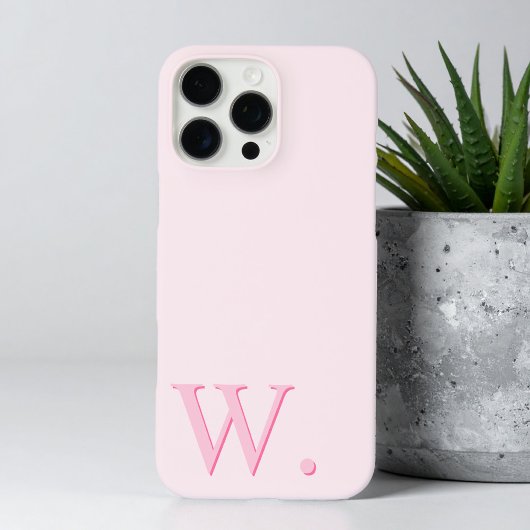 Minimalistisch Roze Aangepaste Monogram Letter Ini Case-Mate iPhone Case