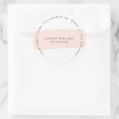 Minimalistisch roze Abstracte penseelstreek Ronde Sticker (Tas)