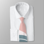 Minimalistisch roze Aqua en wit Stropdas (Gebonden)