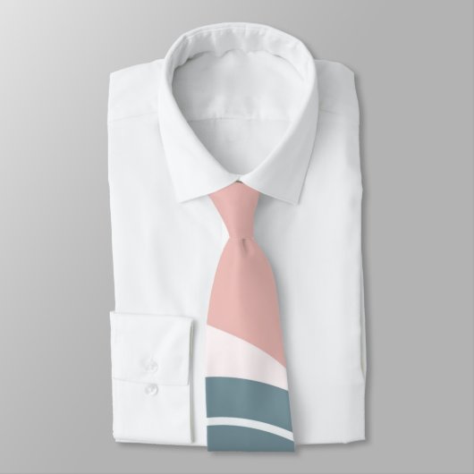 Minimalistisch roze Aqua en wit Stropdas (Gebonden)